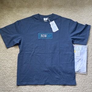 Snow Day | Navy Box Logo Tee | Large